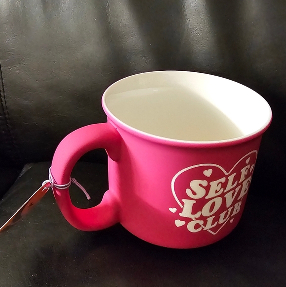 Self Love Club Hot Pink Soft Touch Mug 18oz Size New With Tags - Picture 5 of 8